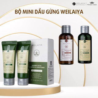   Set Mini 20ml  Dầu gội xả gừng Luxury Weilaiya X2 tinh chất gừng giúp giảm rụng hỗ trợ mọc tóc 
