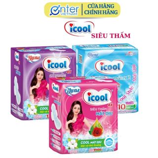 (Hàng Chính Hãng) Combo 8 Gói Băng Vệ Sinh Icool Siêu Thấm Mặt Lưới Khô Thoáng Bạc Hà Mát Dịu