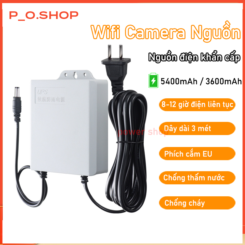 【🔥Rẻ】Bộ lưu điện DUNG LƯỢNG CAO dành cho Wifi Camera - UPS 12V (chạy wifi được 6-12 giờ) kèm Nguồn