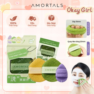   AMORTALS Bông Mút Rửa Mặt Bọt Biển AMORTALS Hình Giọt Nước Làm Sạch Rửa Mặt Nạ Bùn 