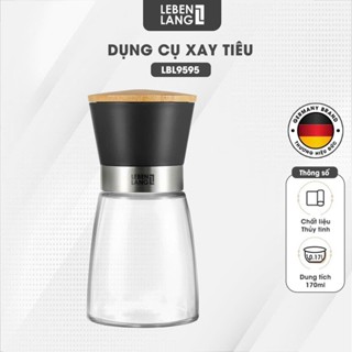  Lọ xay tiêu cầm tay thuỷ tinh Lebenlang LBL9595 170ml thiết kế 2in1 có thể làm lọ đựng bảo quản xay tiêu  xay muối... 