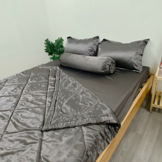Bộ chăn ga gối phi lụa 1.8mx2m kèm mền 1.7x2m( khổ vải 1.5m) đủ 5 món