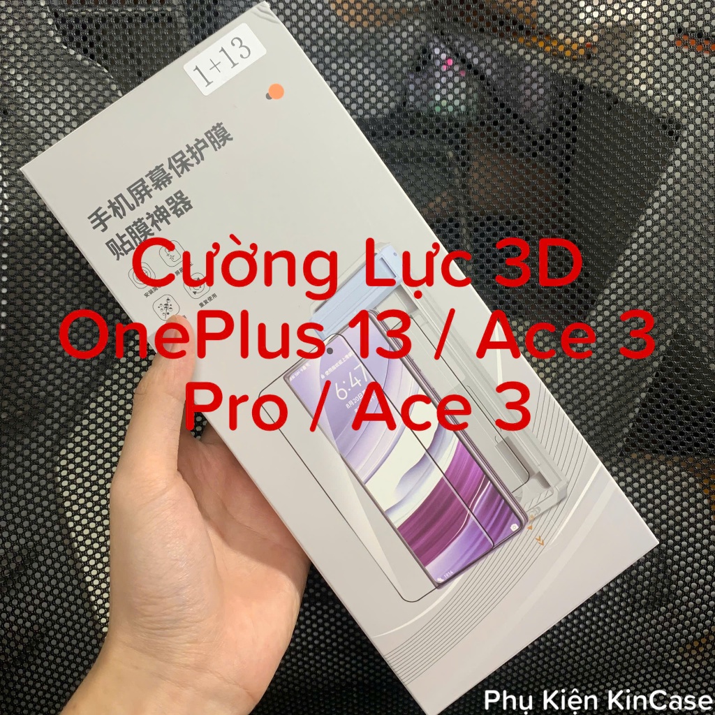 Kính Cường Lực Full Keo 3D Có Khung Trợ Dán OnePlus 13 / ACE 3 / ACE 3 Pro, Full Màn Vân Tay Nhanh N