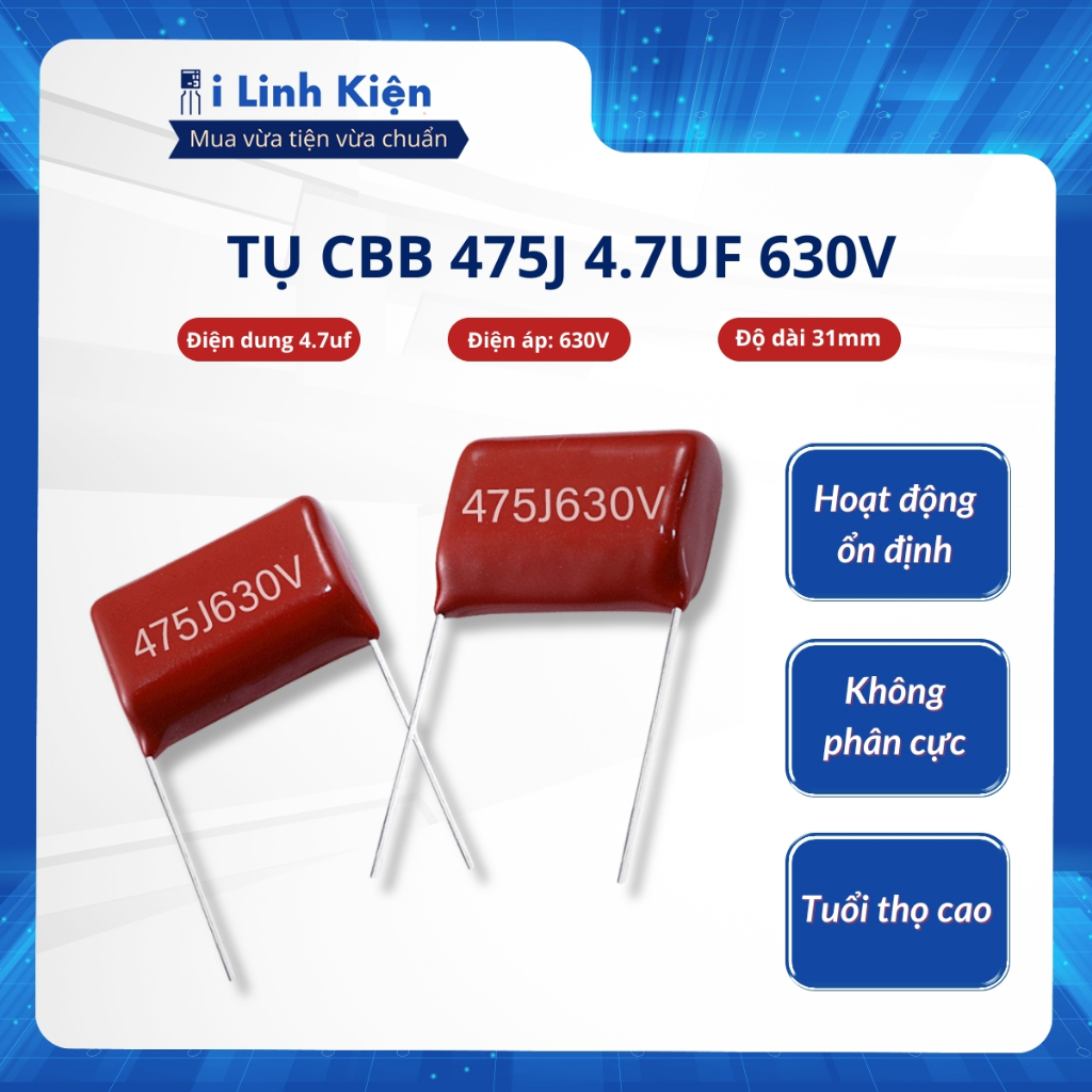 Tụ CBB 475J 4.7uF 630V 25mm