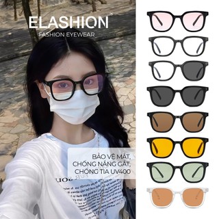 Kính râm ELASHION, Kính mắt thời trang Nữ thiết kế gọng vuông basic, sắc hồng cá tính, trẻ trung - E42