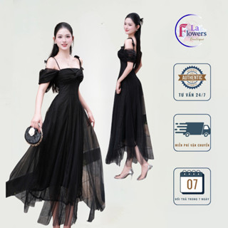  Váy Ren Hoa Dự Tiệc Cao Cấp – 2 Màu Đen & Trắng Kem Váy Maxi Dáng Xòe Sang Trọng Đầm thiết kế 