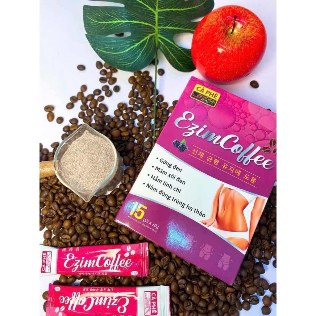 Cà Phê Ezim Coffee hỗ trợ giảm cân, giảm thèm ăn, hạn chế hấp thu chất béo-hộp 15 gói