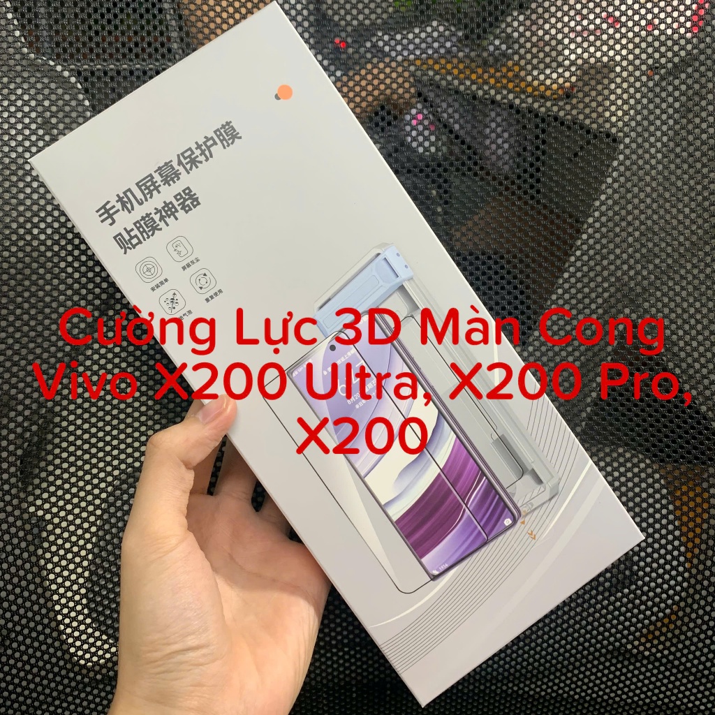 Kính Cường Lực Full Keo 3D Có Khung Trợ Dán Vivo X200 Ultra / X200 Pro / X200, Full Màn Vân Tay Nhan
