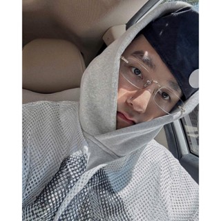  Mắt kính mát tổng tài thời trang nam nữ gọng kính Chủ Tịch kim loại tròng kính cận không viền-1038 