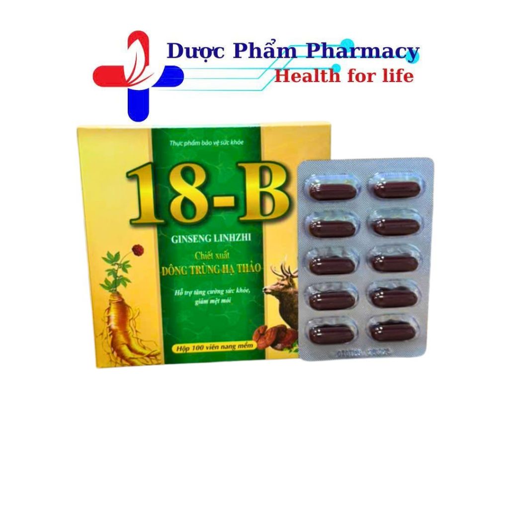 Viên Uống 18B Ginseng Linhzhi Chiết Xuất Đông Trùng Hạ Thảo Hỗ Trợ Tăng Cường Sức Khỏe – Hộp 100Viên