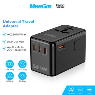  Ổ Cắm Điện Du Lịch Đa Năng GaN MeeGoo Sạc Nhanh 35W 45W 67W 100W 140W,Chân Cắm Chuyển Đổi Dòng Điện 