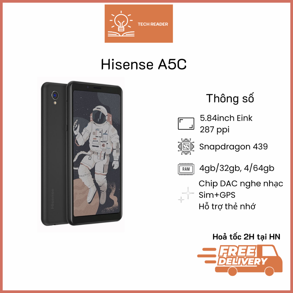 Máy đọc sách Hisense A5 Hisense A5C eink màu Điện thoại Hisense A5 Hisense A5C - Màn hình Eink bảo vệ mắt, có SIM GPS | BigBuy360 - bigbuy360.vn