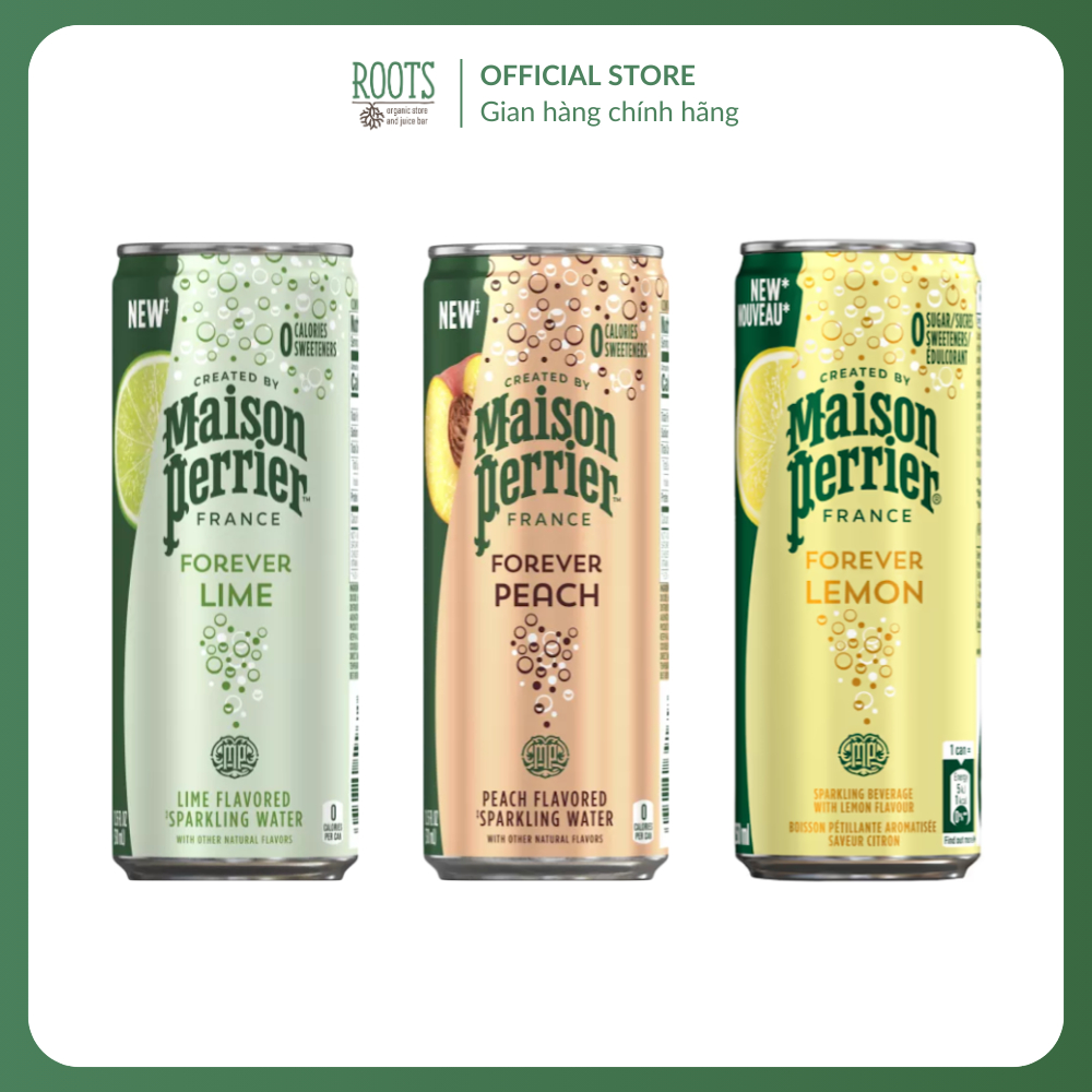 MAISON PERRIER - Nước Có Ga Hương Chanh Vàng, Chanh Xanh, Đào, Sparkling Beverage, Forever Lemon/Lim