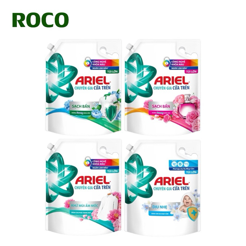 Nước giặt ARIEL Cửa Trên ngăn lem màu mới