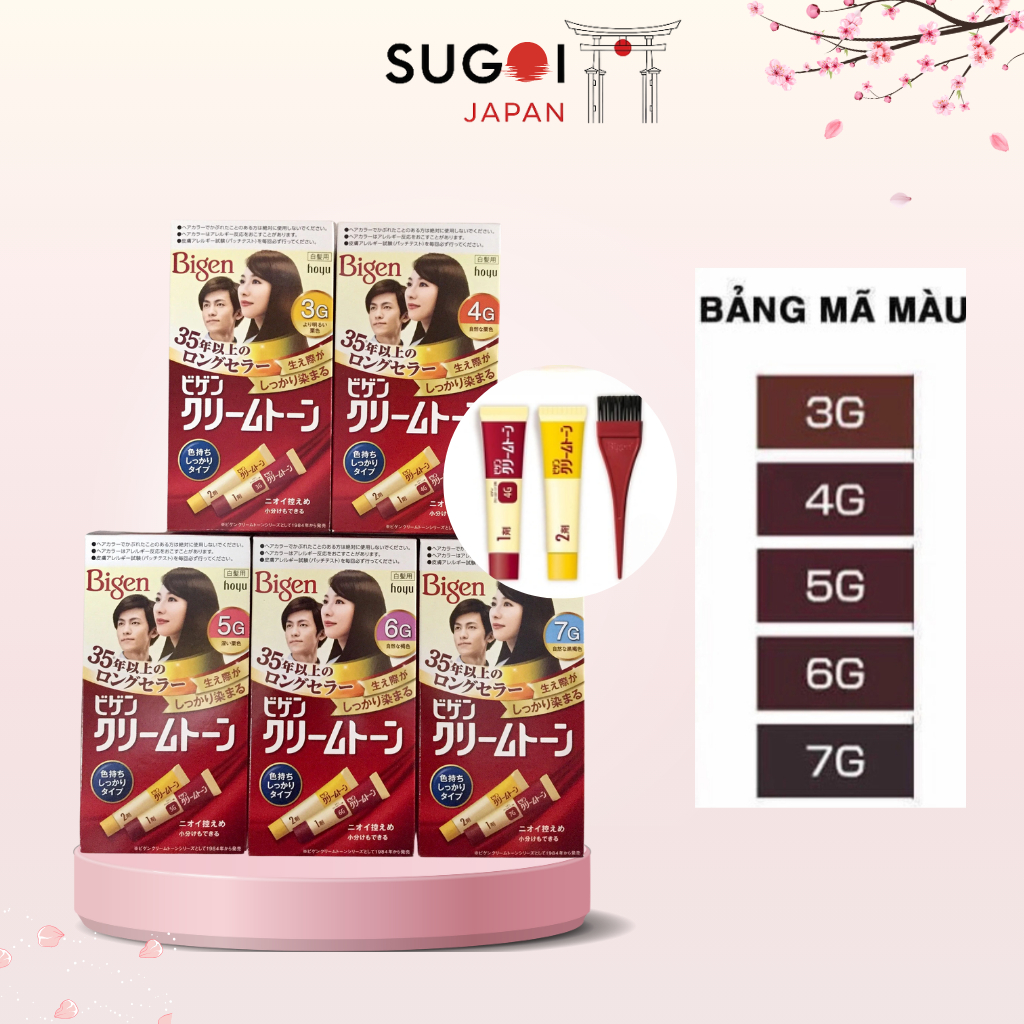 Thuốc Nhuộm Tóc BIGEN Nhật Bản 80g Lên Màu Tự Nhiên Nuôi Dưỡng Tóc