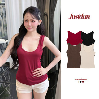 Áo ba lỗ dáng rộng gân tăm thái thoáng mát JUSTDUN 4A
