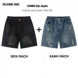  Quần short jean nam PN.STORE 1993 cạp khuy quần jean short co dãn thoải mái 