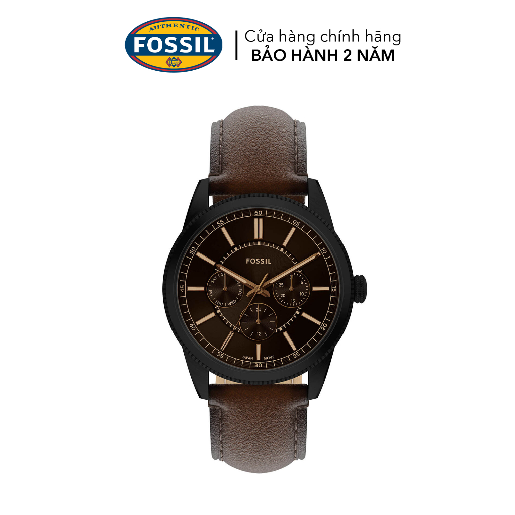 Đồng hồ nam Fossil Pearson Multifunction mặt đen, 42 MM, dây da, FS6138