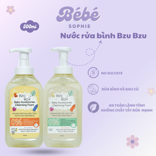  Nước rửa bình sữa rau củ và đồ dùng em bé BZU BZU thuần chay - bebe shophie 