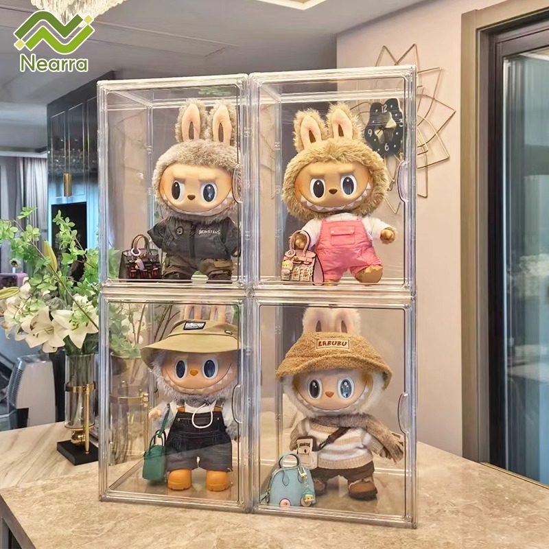 Hộp trưng bày búp bê Đồ trang trí Hộp trưng bày mô hình Hộp trưng bày lego Popmart, Labubu,BabeThree