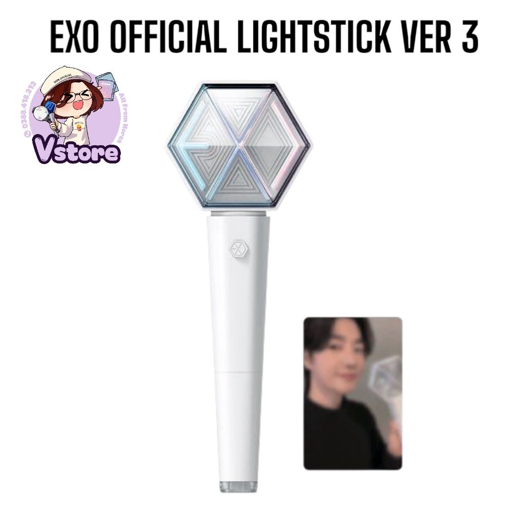 VStore [HÀNG CÓ SẴN] EXO OFFICIAL LIGHTSTICK VER 3.0 KÈM CARD
