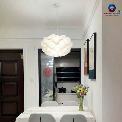 Đèn thả trần trang trí Súp lơ SuperVilighting phòng khách phòng ngủ màu trắng hiện đại