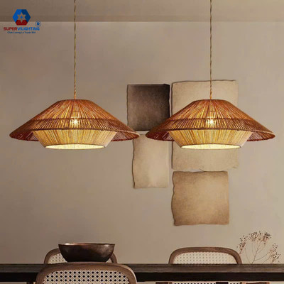 Đèn thả dây thừng SuperVilighting QUANTHUNG-DIABAY treo trần cổ điển decor phòng khách