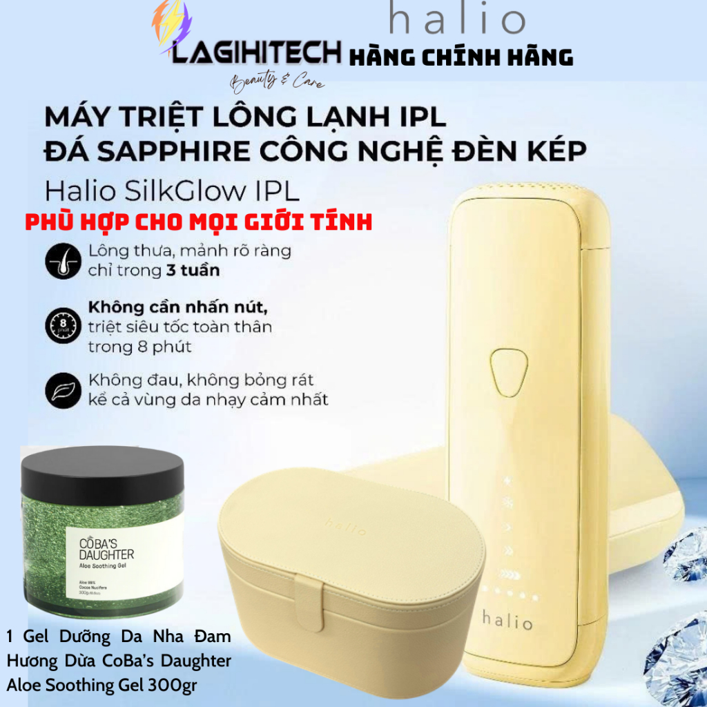  MẪU MỚI  Máy Triệt Lông Halio SilkGlow IPL Sapphire Cooling Hair Removal Device- BH 24 Tháng - Hàng Chính Hãng 