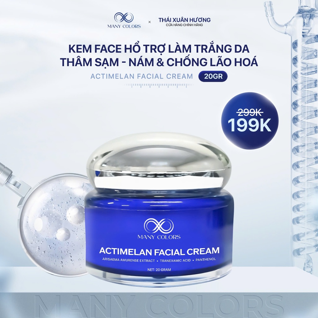 KEM FACE DƯỠNG TRẮNG SÁNG MỜ THÂM NÁM ACTIMELAN - MANY COLORS 20G