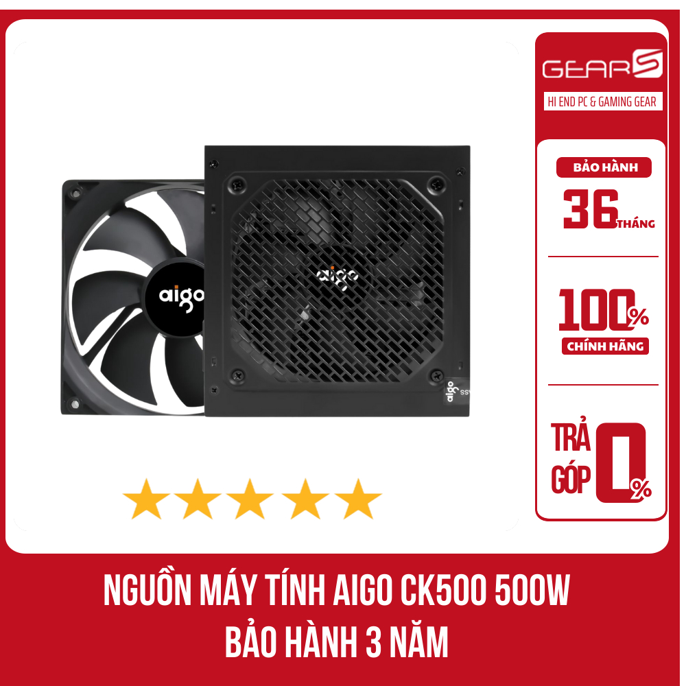 [FULL VAT] Nguồn máy tính AIGO CK500 500W - Bảo Hành 36 Tháng
