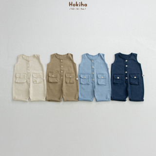 Yếm quần dài phối túi hộp cho bé trai bé gái Hokiha chất kaki mềm mại, dễ thương từ 8-13kg Y184
