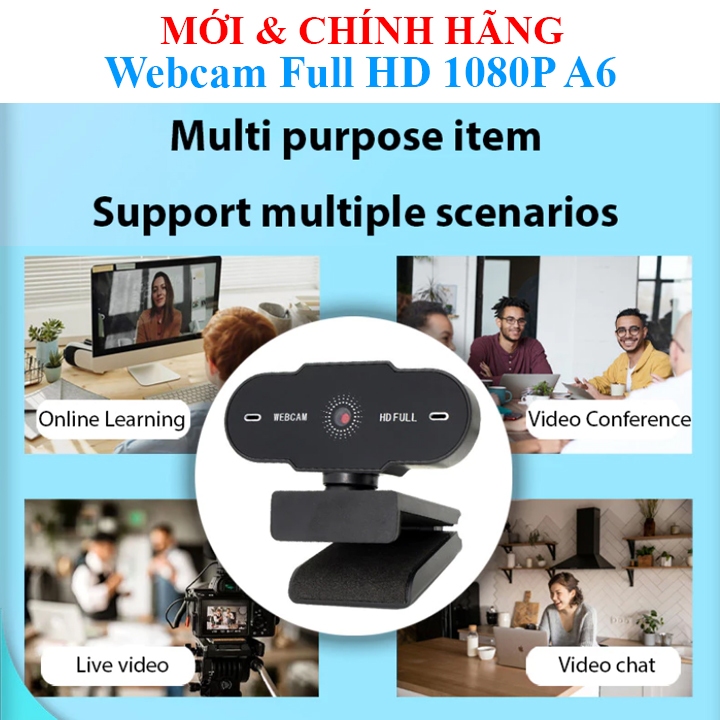 Webcam mini Máy tính 1K Livestream có Mic cho PC, Laptop, Độ Phân Giải Full HD 1080P Camera Trợ Sáng Cực Nét\ A6 | BigBuy360 - bigbuy360.vn