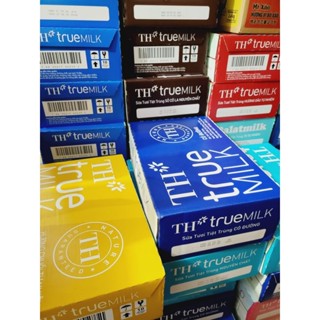 Thùng sữa tươi TH true milk có đường, không đường, ít đường, dâu, socola, chuối 180ml