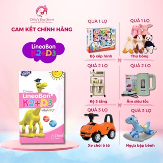 LineaBon Vitamin D3 K2 (Hồng 15ml) - Hỗ trợ hấp thu canxi, hỗ trợ phát triển chiều cao. Date 7/2026 Childs day store