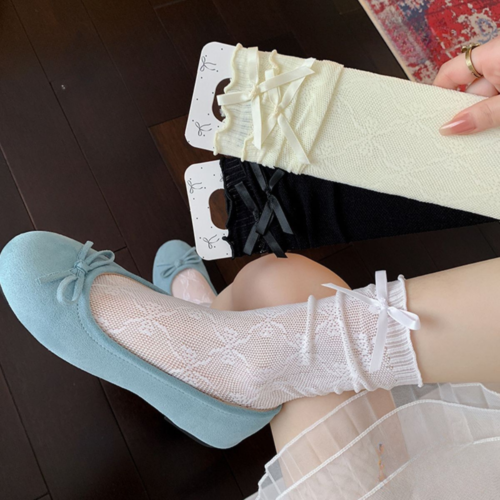 Tất nữ ren đính nơ JK phong cách lolita nữ sinh Hàn quốc dành cho nữ NR17 | BigBuy360 - bigbuy360.vn