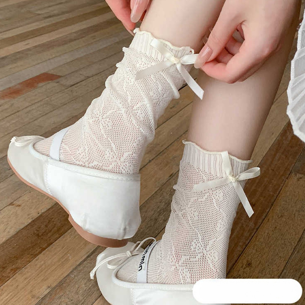Tất nữ ren đính nơ JK phong cách lolita nữ sinh Hàn quốc dành cho nữ NR17 | BigBuy360 - bigbuy360.vn