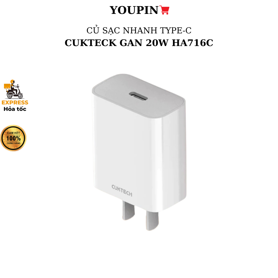 Củ sạc nhanh 20W Cukteck HA716