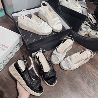 Sandal xuồng quai lưới U khoá gài đế cối cao 7cm - BMC21