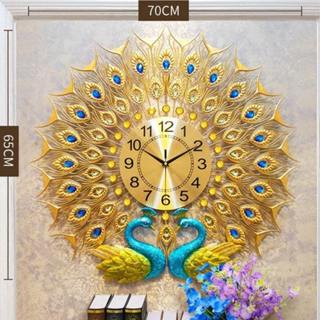  Đồng Hồ Treo Tường Con Chim Công đôi trang trí DTN009 kim trôi hiện đại cao cấp nghệ thuật 3d cỡ lớn 