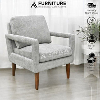 Ghế Sofa Đơn AA Furni Luxe – Chân Gỗ, Đệm Dày Êm Ái | SOFA88 | Nội Thất Anh Hoàng