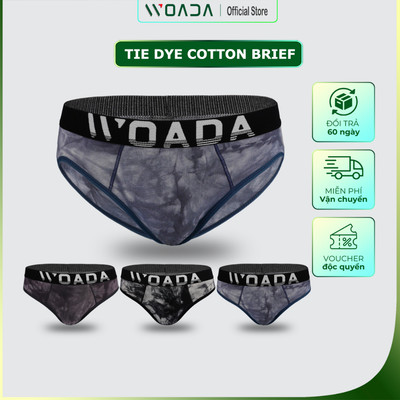 [COMBO 3] Quần Lót Nam Brief Chất Liệu Cotton Nhuộm Tie-Dye Thời Thượng Thương Hiệu WOADA LK168