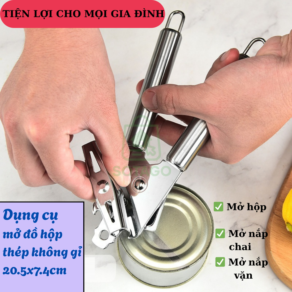 Dụng cụ khui hộp, khui hộp sữa, khui nắp lon sữa, khui nắp đồ ăn. Đa năng bằng Inox kích thước 20x4.5 cm