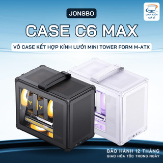  Vỏ Case PC Thùng Máy M-ATX Jonsbo C6 Max Vỏ Máy Tính Mini Tower Mặt Lưới Tay Cầm Nhỏ Gọn Chính Hãng 