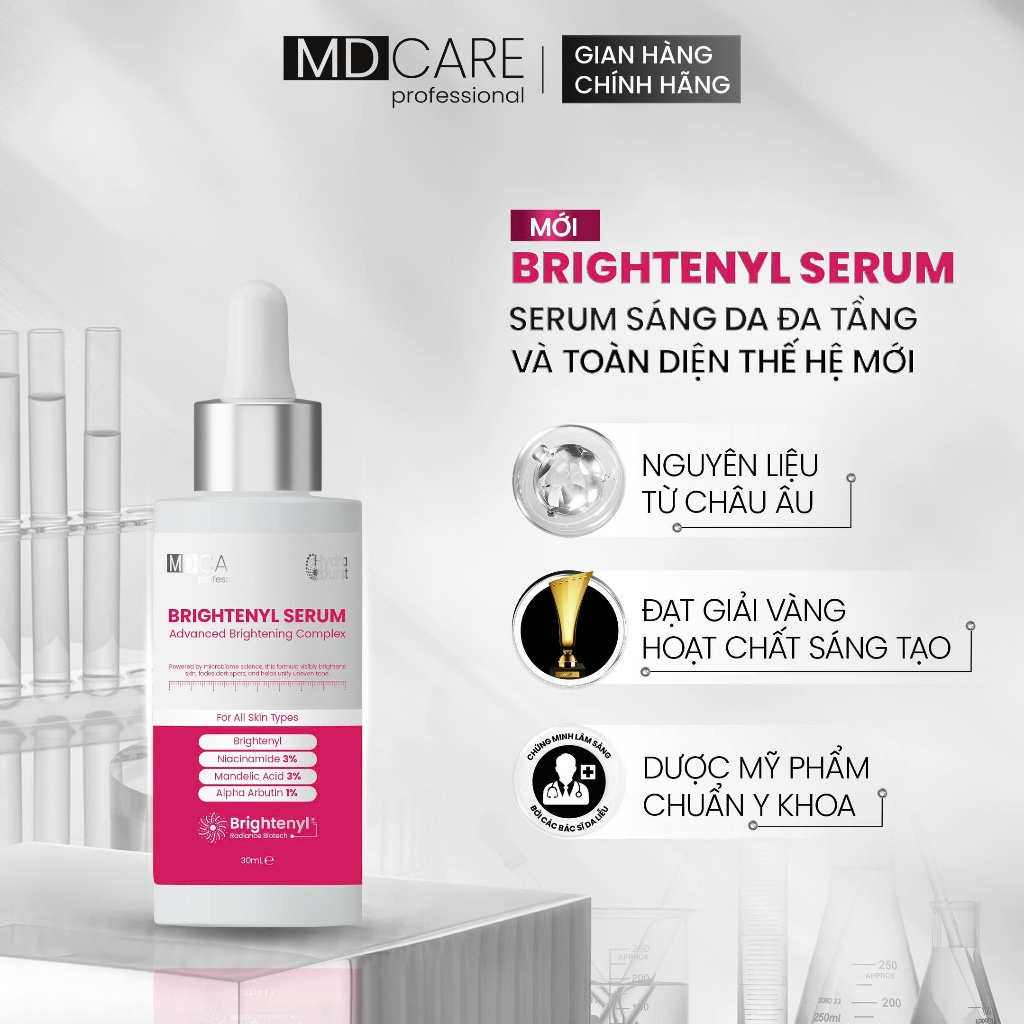   CHÍNH HÃNG  Serum Sáng Da Đa Tầng Và Toàn Diện Thế Hệ Mới MD CARE Brightenyl Serum 30ml 