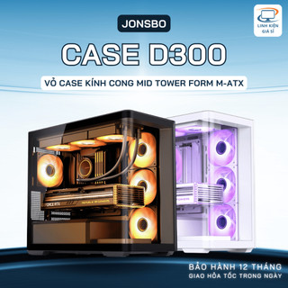  Vỏ case Mini Tower M-ATX Jonsbo D300 - Vỏ case máy tính chính hãng bể cá kính cong 