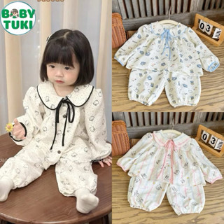 Pijama cho bé gái chất đũi xốp sz 8-30kg, đồ ngủ cho bé thiết kế bánh bèo dễ thương