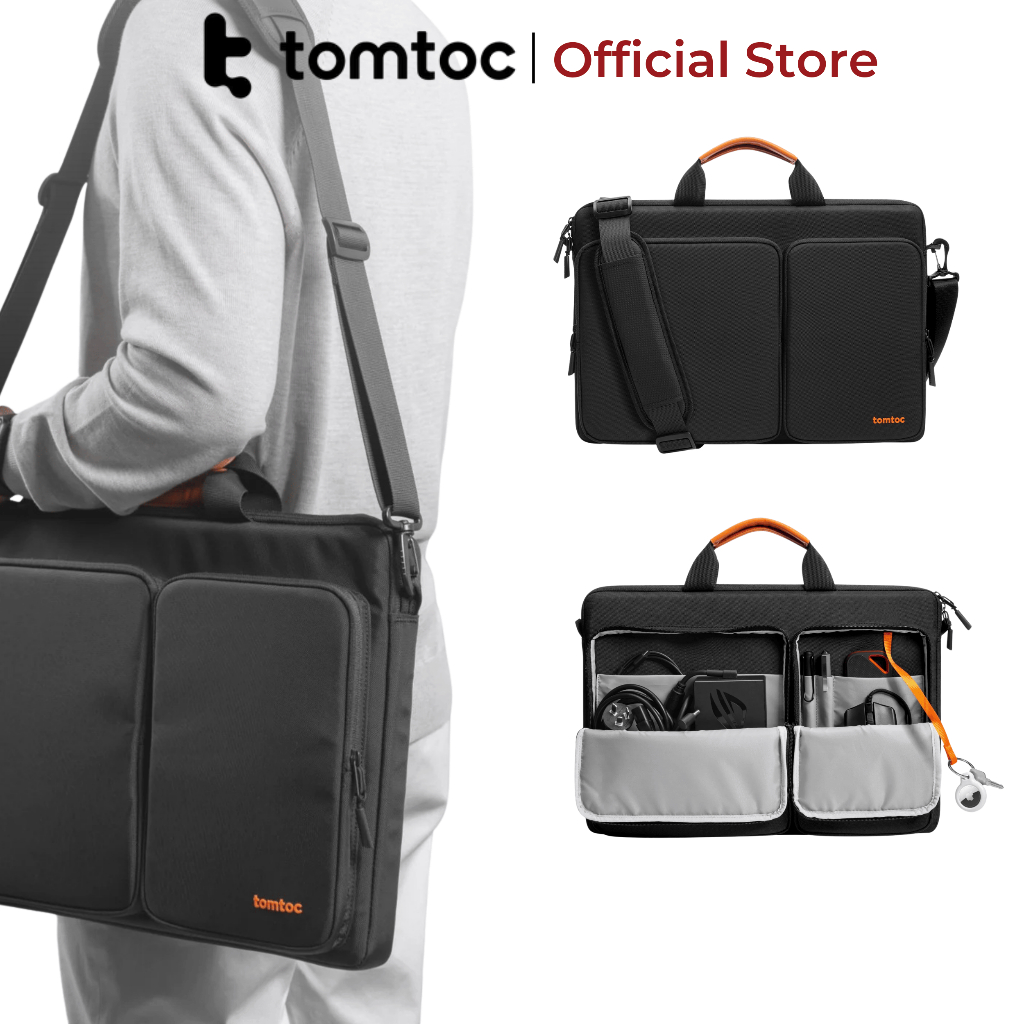 Túi đeo chéo chống sốc cho Laptop Tomtoc Shoulder Bag 17 inch chính hãng (A42), chống sốc, bền bỉ