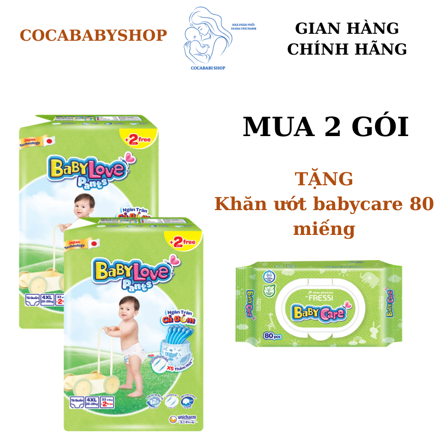 Bỉm quần Baby Love Size M48/L48/XL48/XXL48/XXXL32