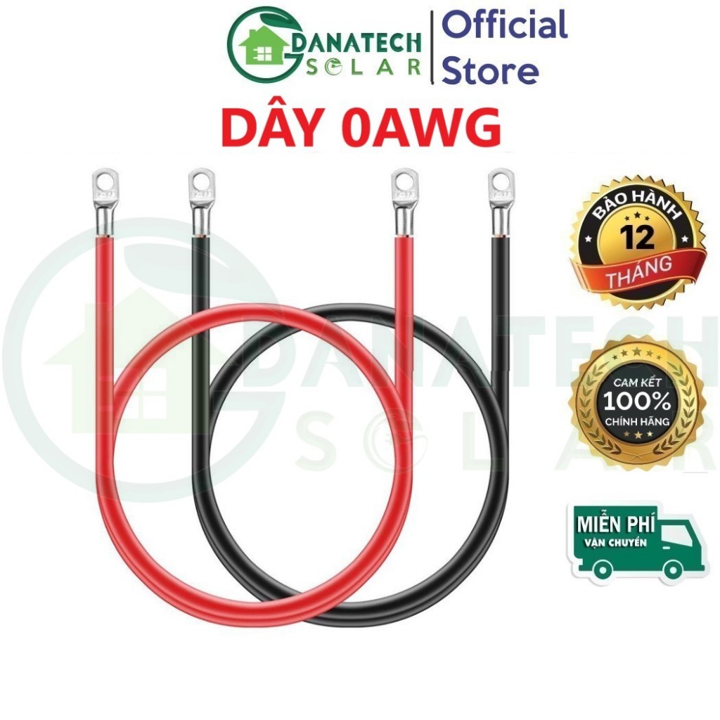 Dây nối bình acquy, pin lithium 0AWG, dây điện AWG siêu mềm, chịu nhiệt cao 200 độ C