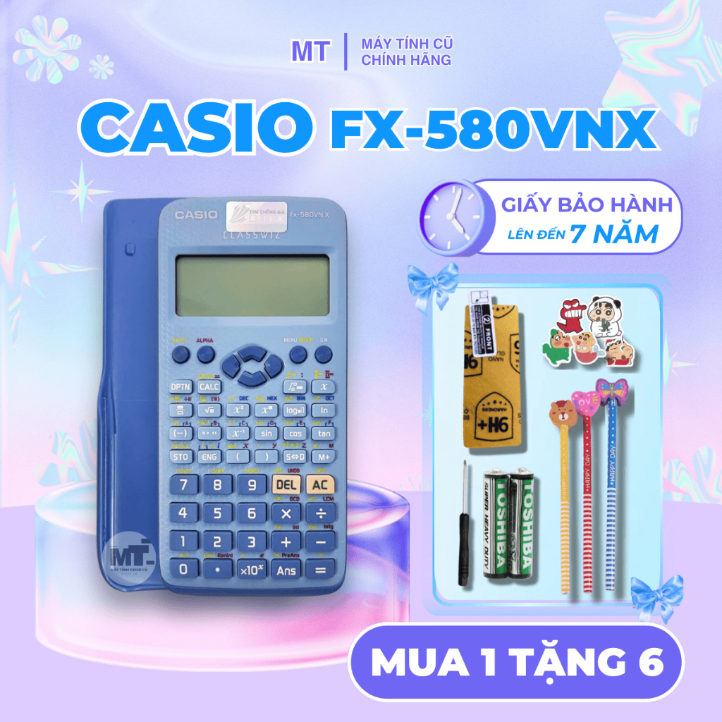 [Chính Hãng] Máy tính Casio 580VNX Xanh Cũ ( Độ Mới 75-99% )